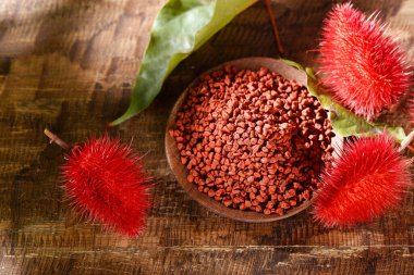 Annatto tohumları, Onoto, Annatto, Bixa orellana, doğal kırmızı pigment