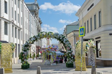 Stoleshnikov lane kutlama Paskalya, Moskova, Rusya Federasyonu