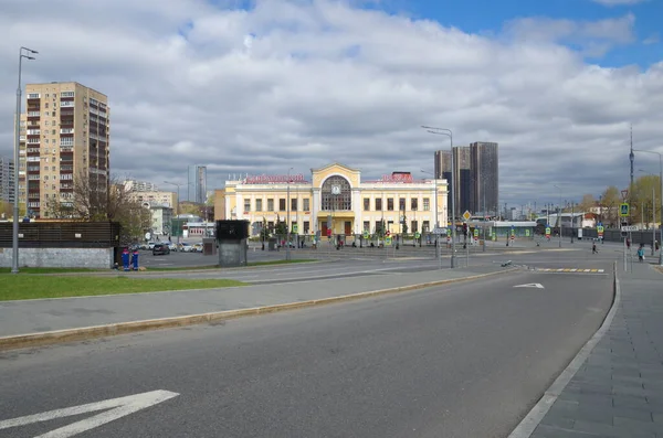 Moscú Rusia Abril 2021 Vista Primavera Plaza Estación Tren Savelovsky — Foto de Stock