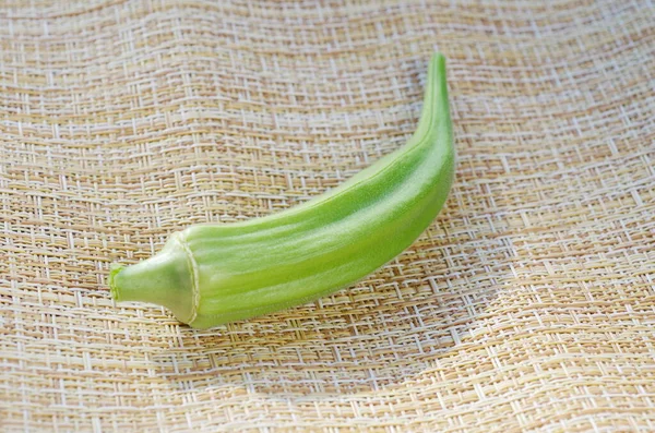 Fruit Abelmosch Edible Okra Lat Abelmoschus Esculentus Close — Stock Photo, Image