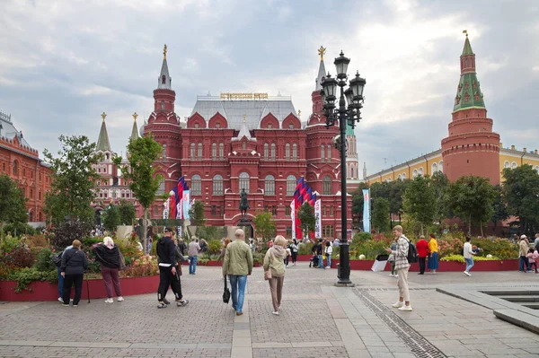 Москва Россия Сентября 2021 Года День Города Манежной Площади Вид — стоковое фото