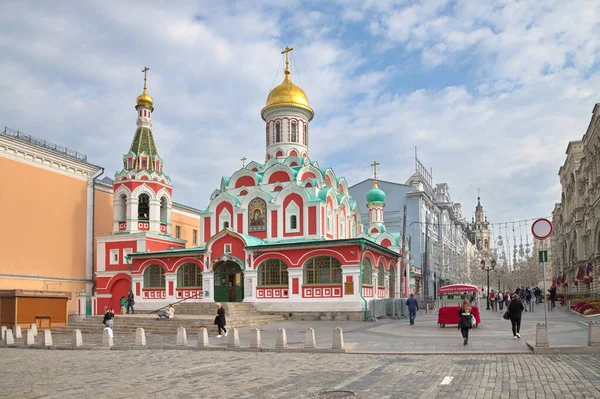 Moszkva Oroszország 2021 Szeptember Isten Anyja Templomának Látképe Vörös Téren Stock Fotó