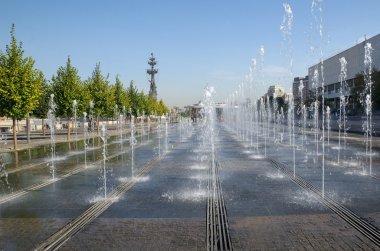Işık ve müzik çeşme Park Muzeon, Moskova, Rusya Federasyonu