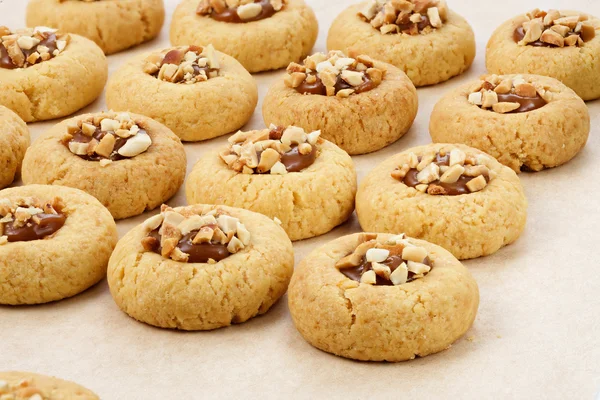 tuzlu karamel ve parşömen üzerine fıstık ile tatlılar