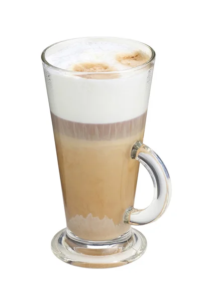 Süt köpüğü ile uzun boylu bir fincan kahve — Stok fotoğraf