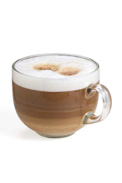 Copo de cappuccino com espuma de leite — Fotografia de Stock