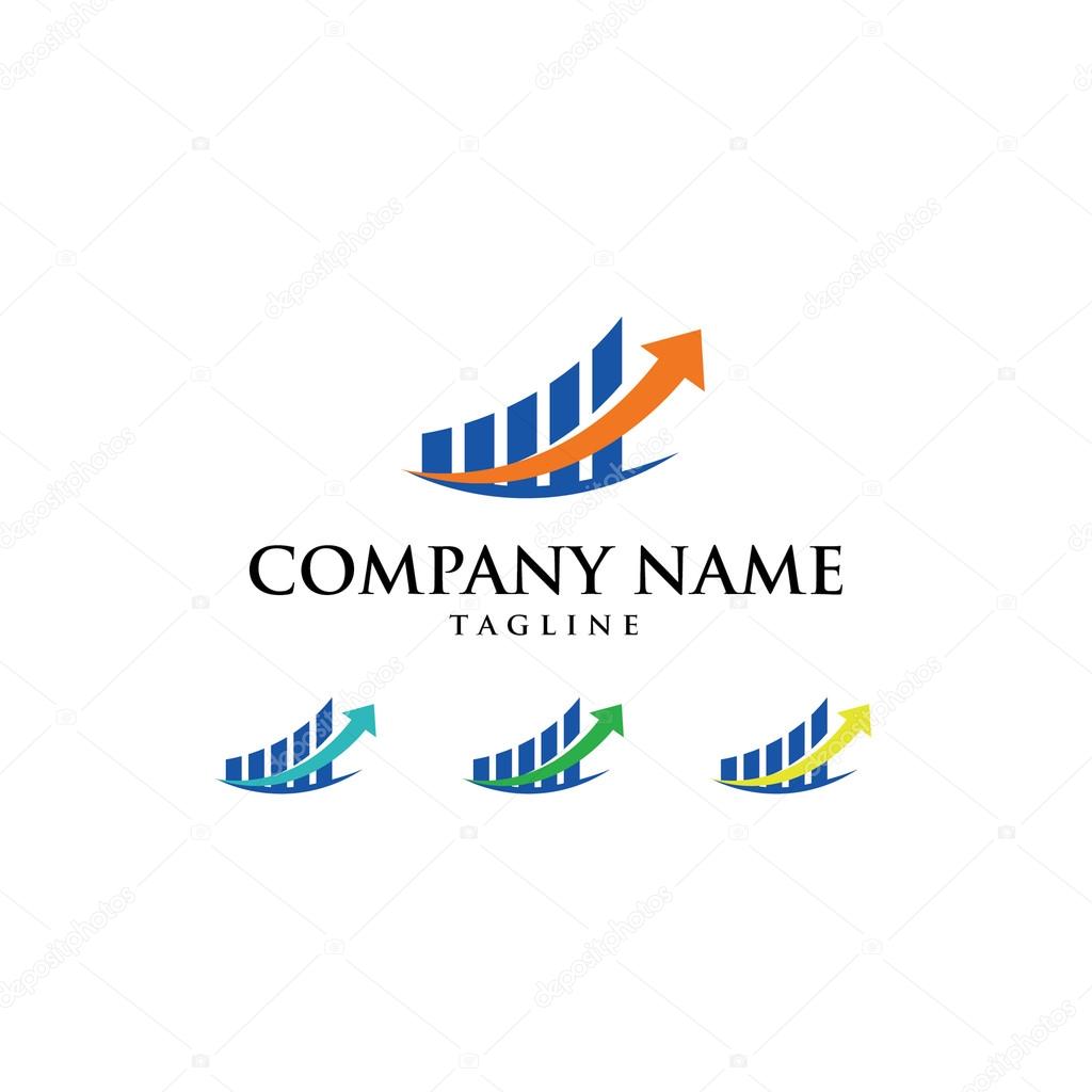 Statistic Bussines Finance Arrow Icon Logo Vector