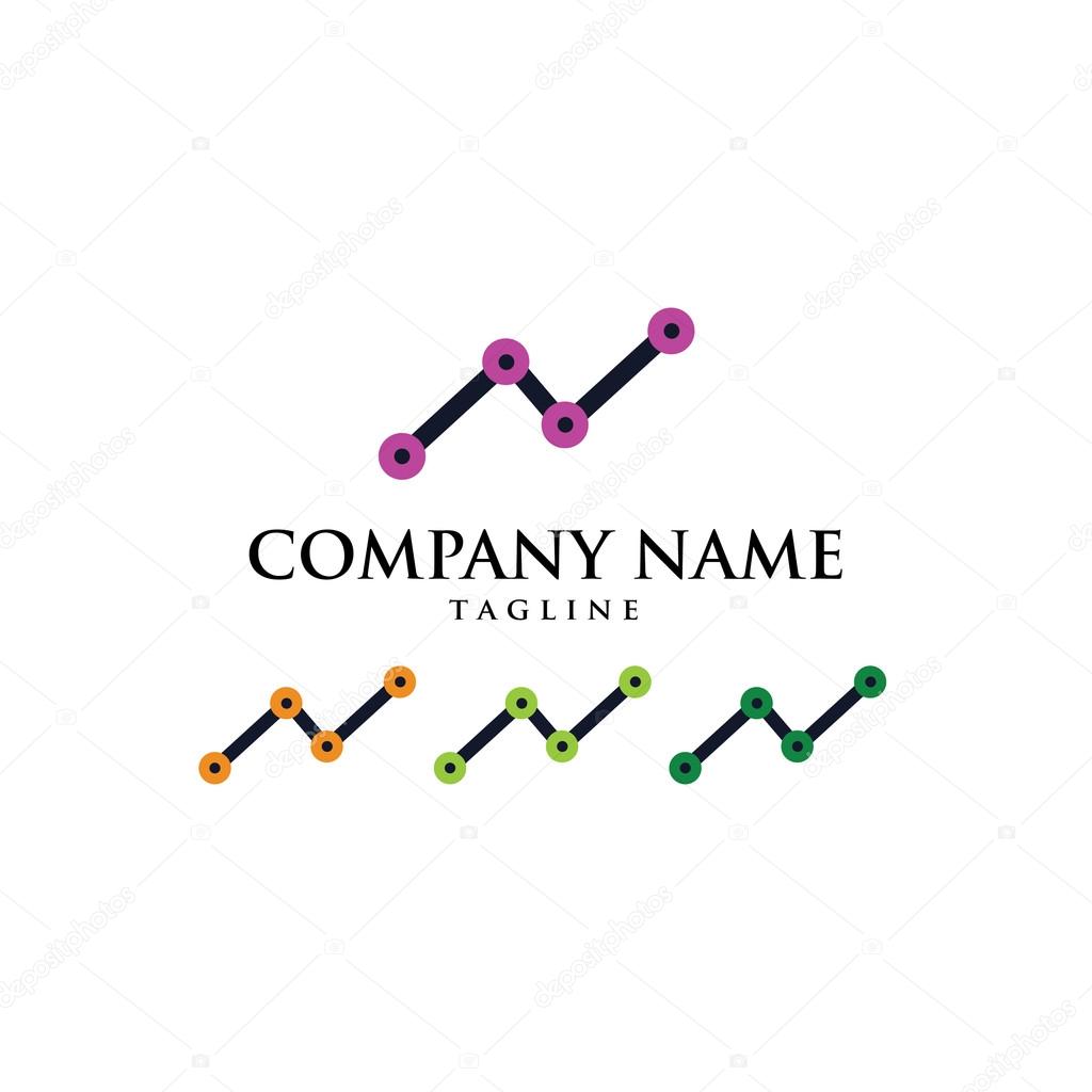 Statistic Bussines Finance Arrow Icon Logo Vector