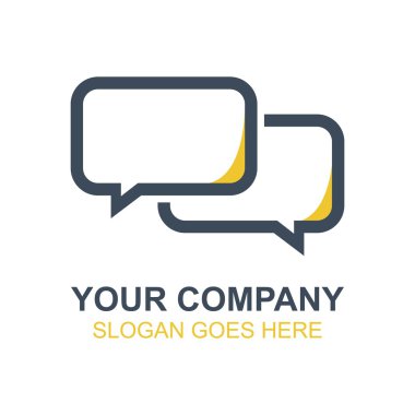 Sohbet sohbet sohbet Messenger simgesini vektör Logo