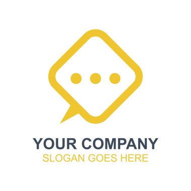 Sohbet sohbet sohbet Messenger simgesini vektör Logo