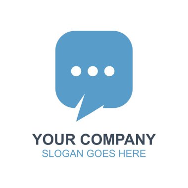Sohbet sohbet sohbet Messenger simgesini vektör Logo