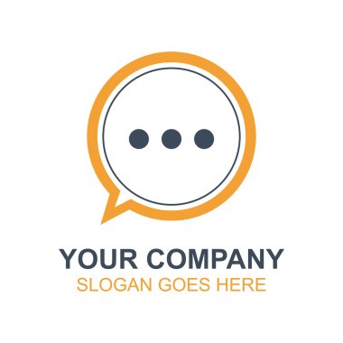 Sohbet sohbet sohbet Messenger simgesini vektör Logo