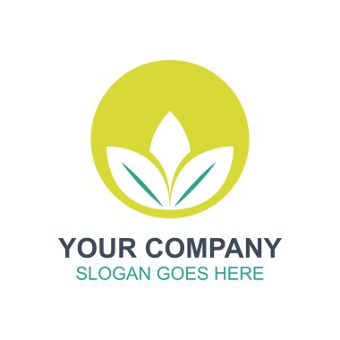 Yaprak yeşil ağaç organik simge vektör Logo
