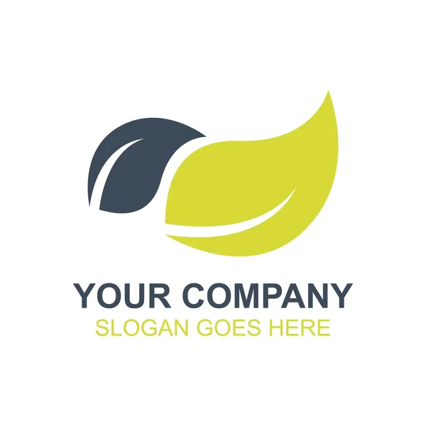 Green Leaf Tree Organic Icon Vector Logo - Stok Vektor