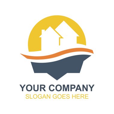 Gerçek emlak ev ev daire simge vektör Logo