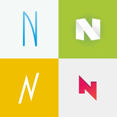 Logo fikri harf N set