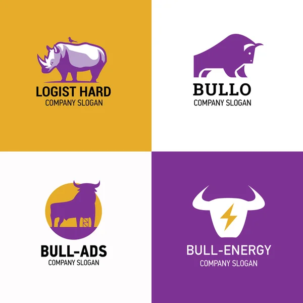 Bull logo set — Stockvector