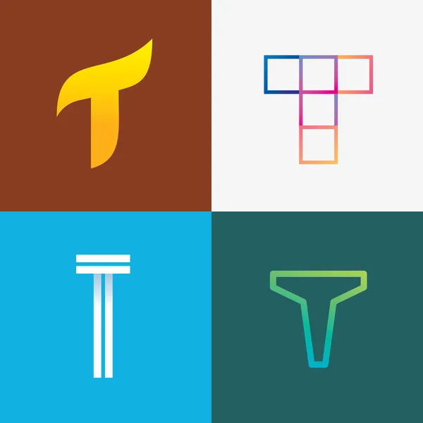 Логотип идеи буквы T — стоковый вектор