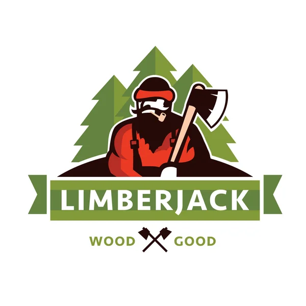 Holzfälleridee Logo — Stockvektor