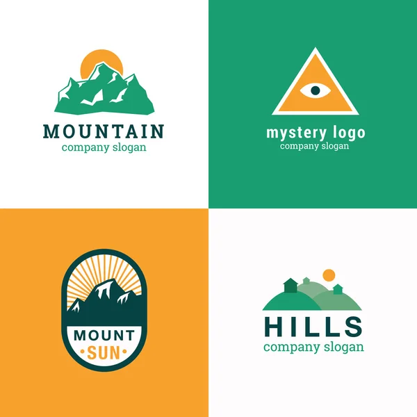 Berg und Hügel Logo-Vorlage gesetzt — Stockvektor