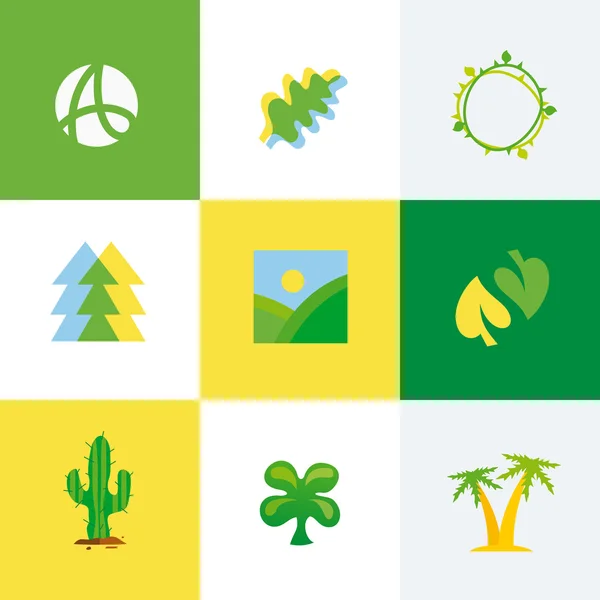 Set icone ecologiche della natura — Vettoriale Stock