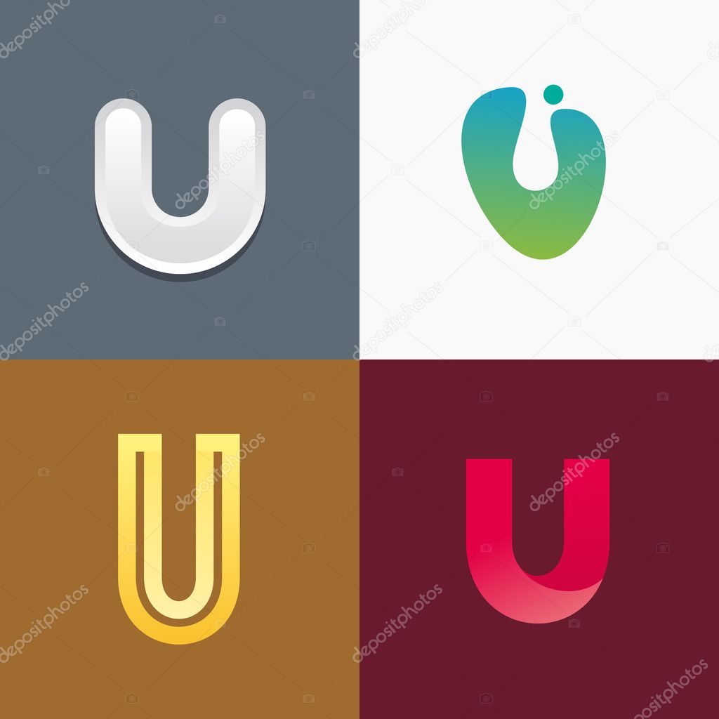 Logo idea of letter U set