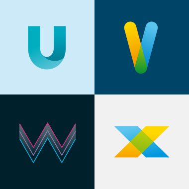 Logo fikri U V W X harflerin