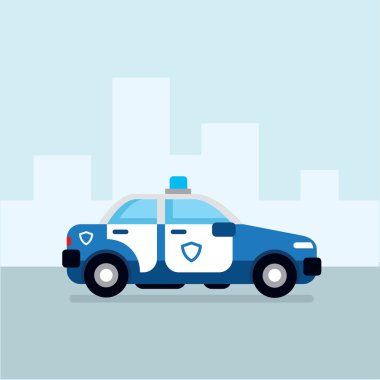 düz polis arabası çizimi