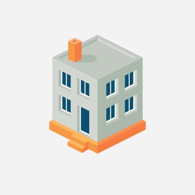 izometrik düz ev çizimi