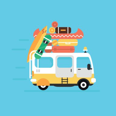 tatil van otobüs çizimi