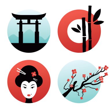 Japonya simgesi seti
