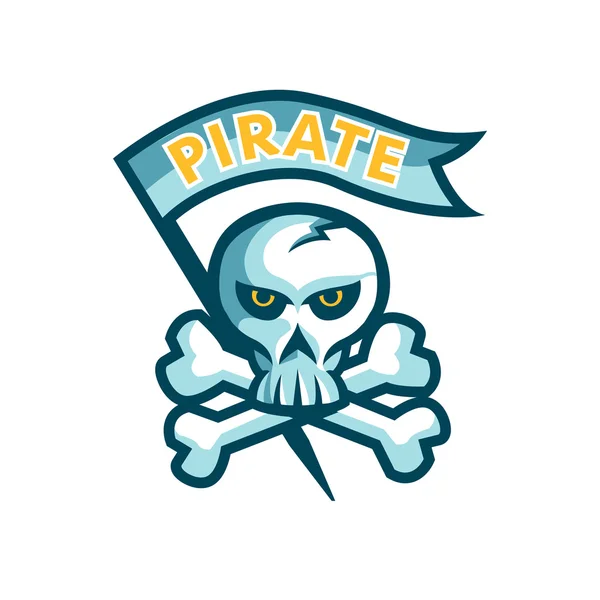Pirat jolly roger idé logotypen — Stock vektor