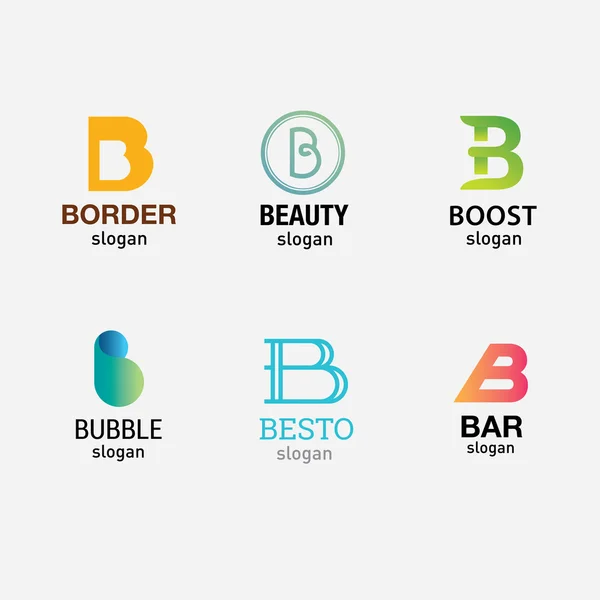 Letter B logo set — Stock Vector