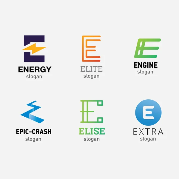 Letter E logo set — Stock Vector