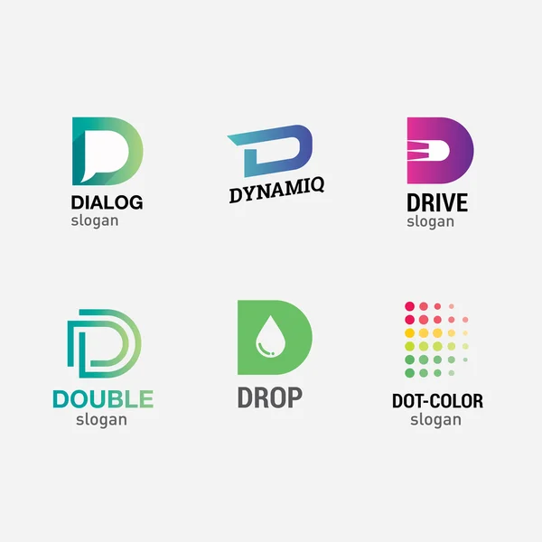 Letter D logo set — Stockvector