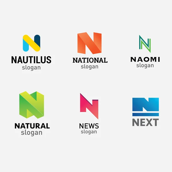 Letter N logo set — Stock Vector