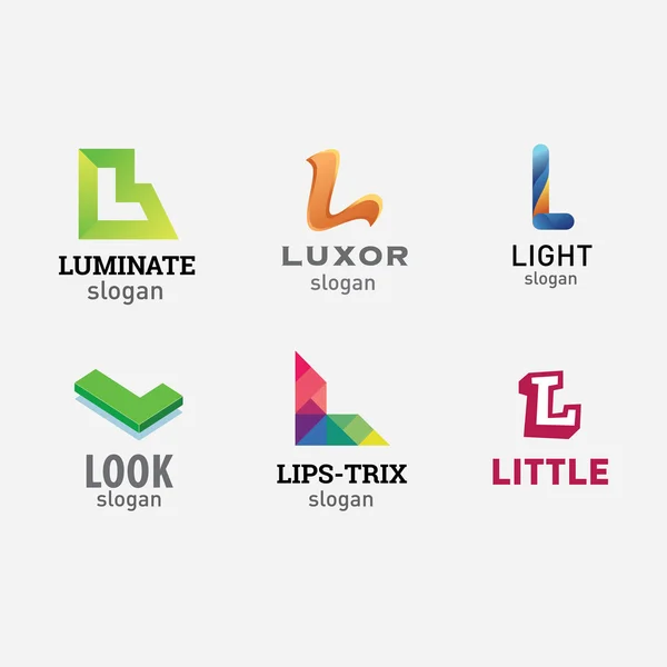 Letter L logo set — Stock Vector