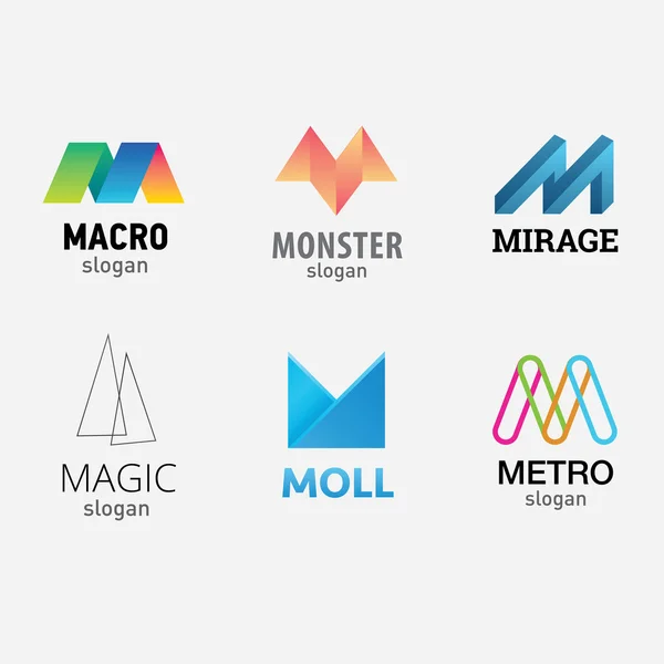 Letter M logo set — Stock Vector