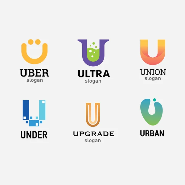 Σύνολο λογότυπο γράμμα U — Διανυσματικό Αρχείο