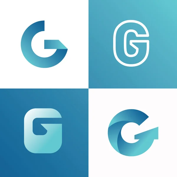 Icons based on the letter G — Stock Vector