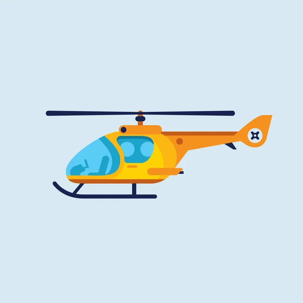 Illustratie van platte helikopter — Stockvector