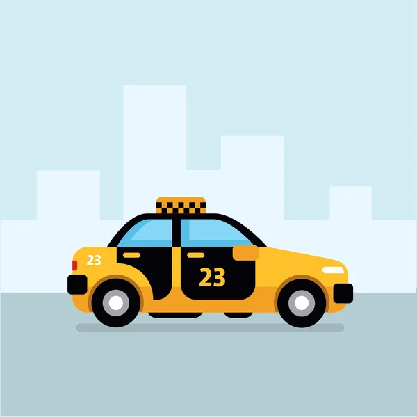 Illustration des flachen Taxifahrzeugs — Stockvektor