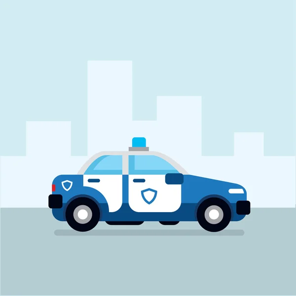 Ilustración de coche de policía plano — Vector de stock