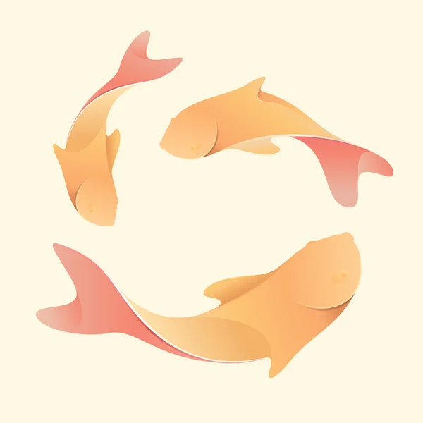 Peces icono koi — Vector de stock