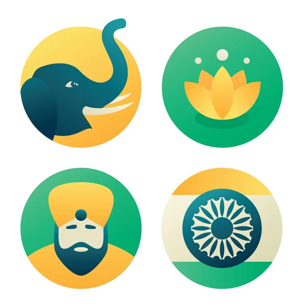 India icon set — стоковый вектор