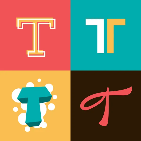 Illustration letter t set — Stock Vector