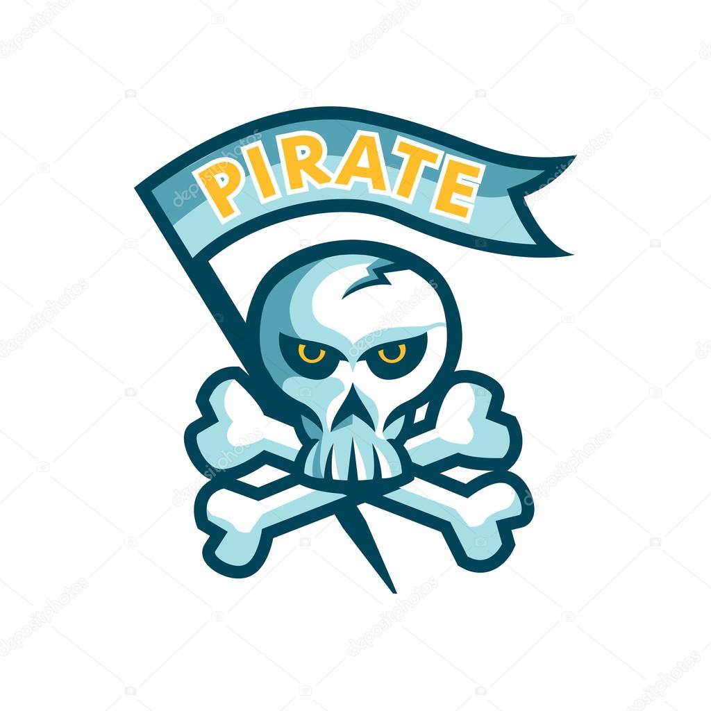 Pirate jolly roger idea logo vector logo template