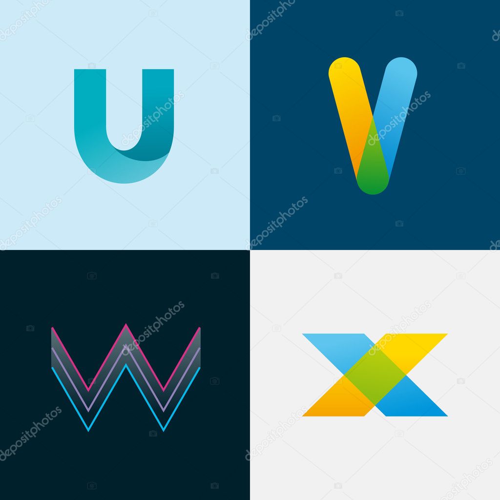 Logo idea of U V W X letters