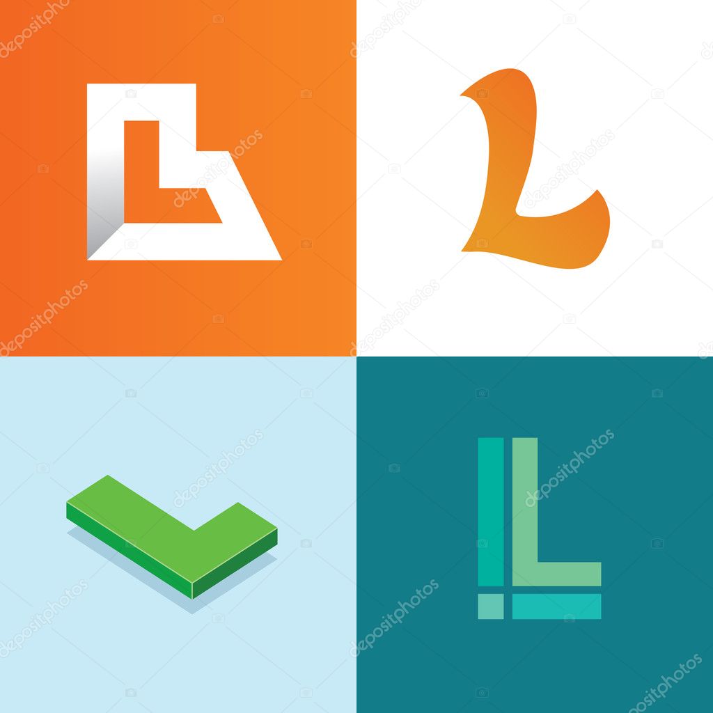 Vector illustration letter l set