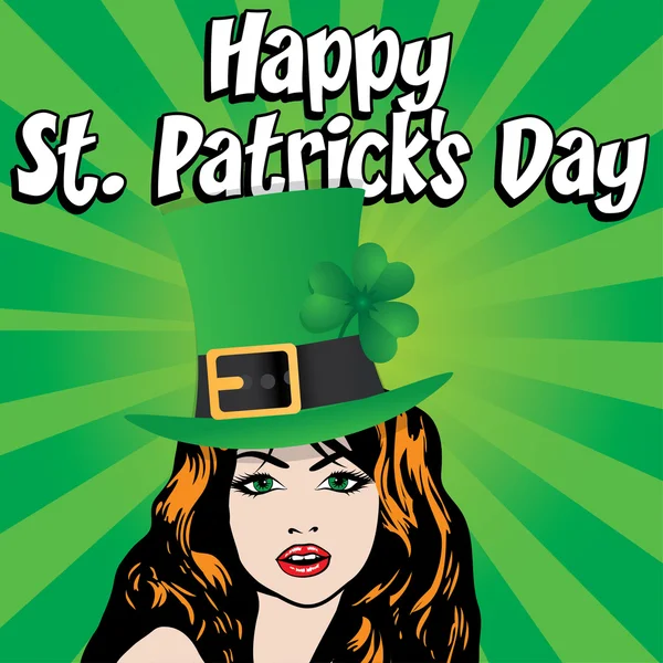 Saint Patrick's Day z irlandzkim Dziewczyna — Wektor stockowy